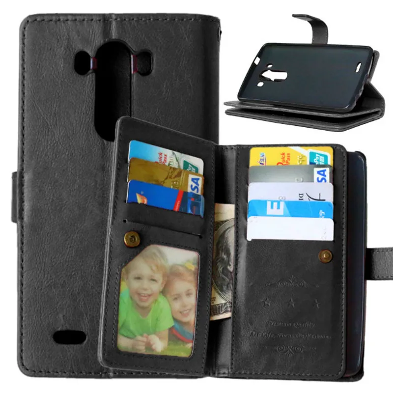 Роскошный черный деловой кожаный флип чехол для LG G2 D802 G3 D855 D850 F400 LS990 G4 H810 H815 F500