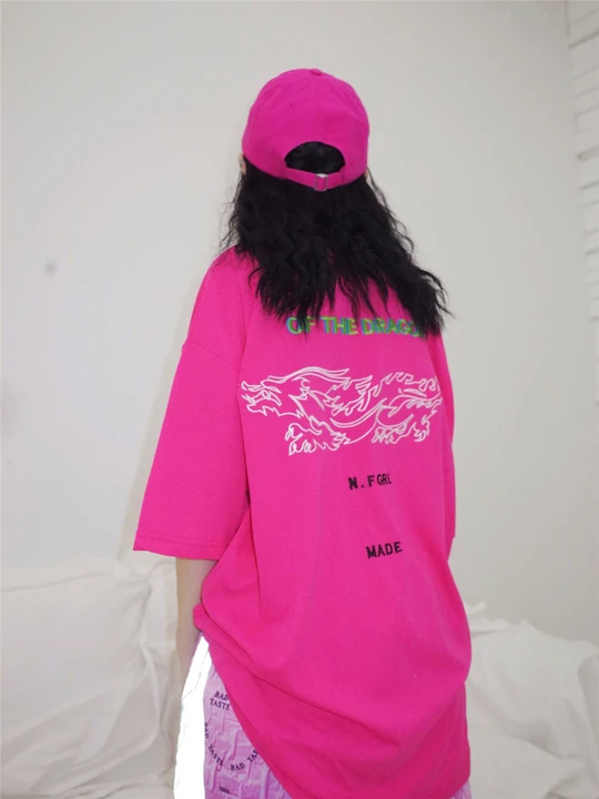 Chao chao ulzzang Китайская вышивка, длинные летние футболки с цветочным принтом для мужчин и женщин