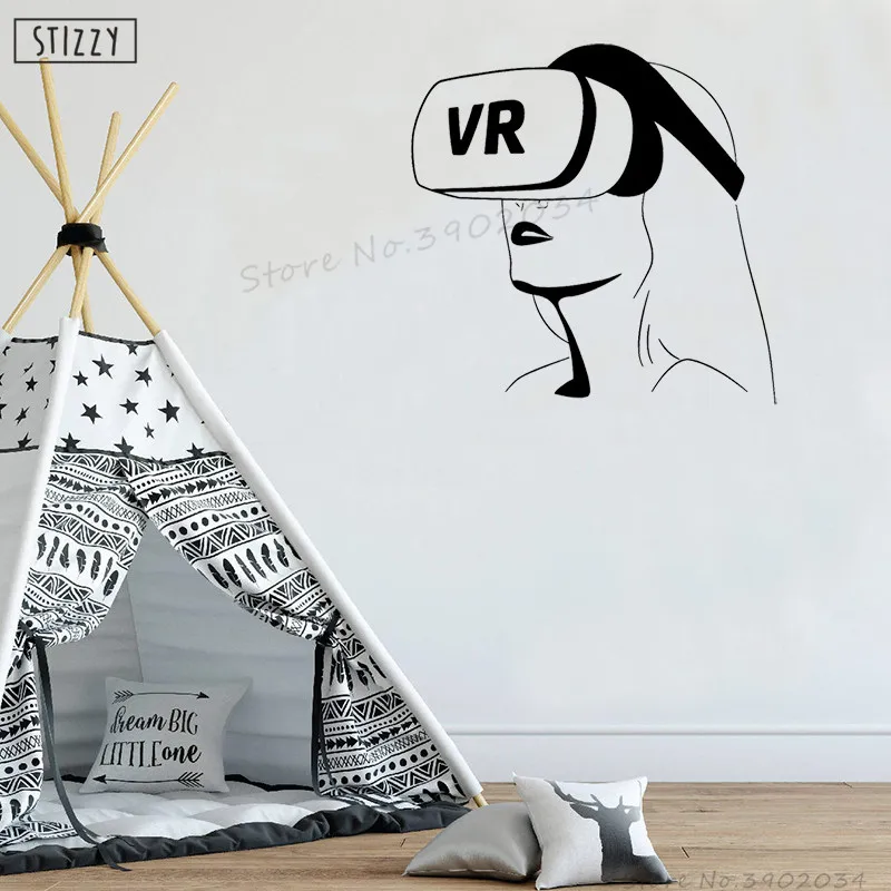 Настенная Наклейка stizzy VR гарнитура виниловые настенные наклейки художественная