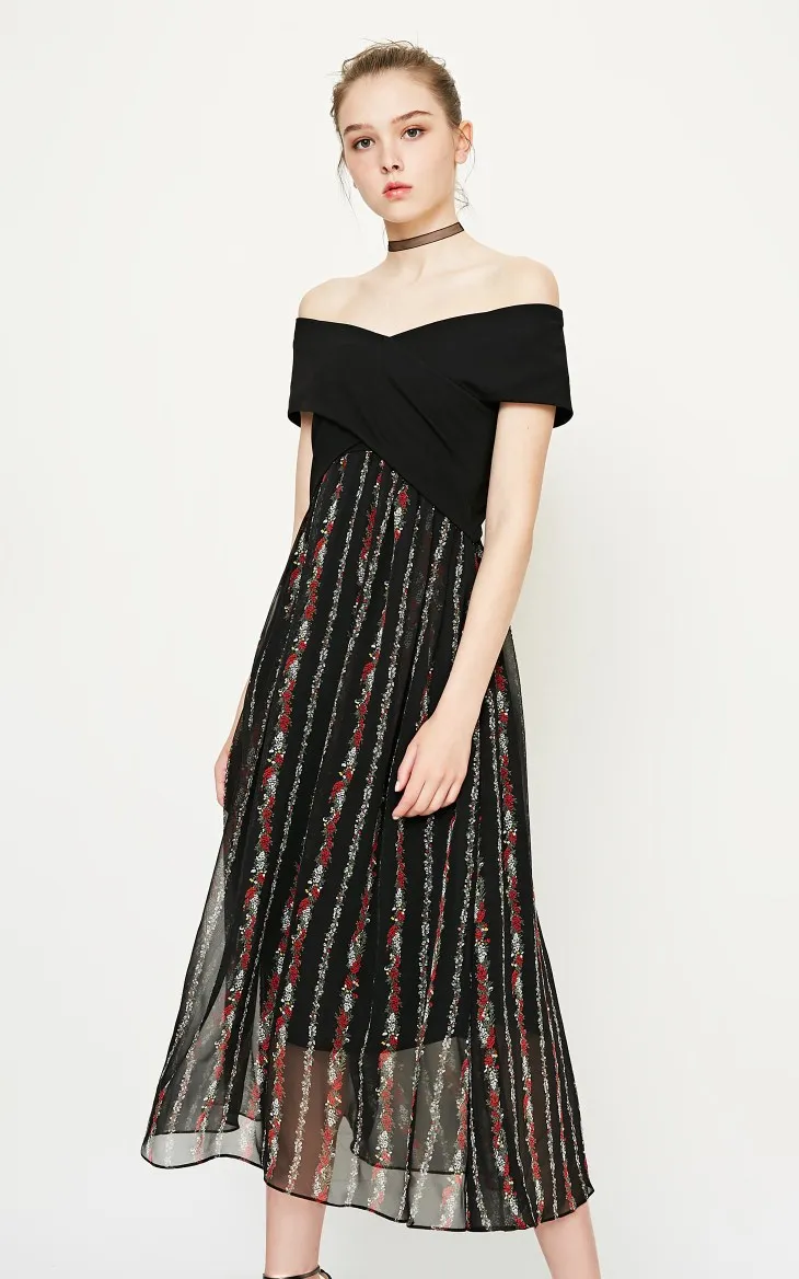 Vero Moda Новое Женское трикотажное платье с открытыми плечами и коротким рукавом | 31837B512