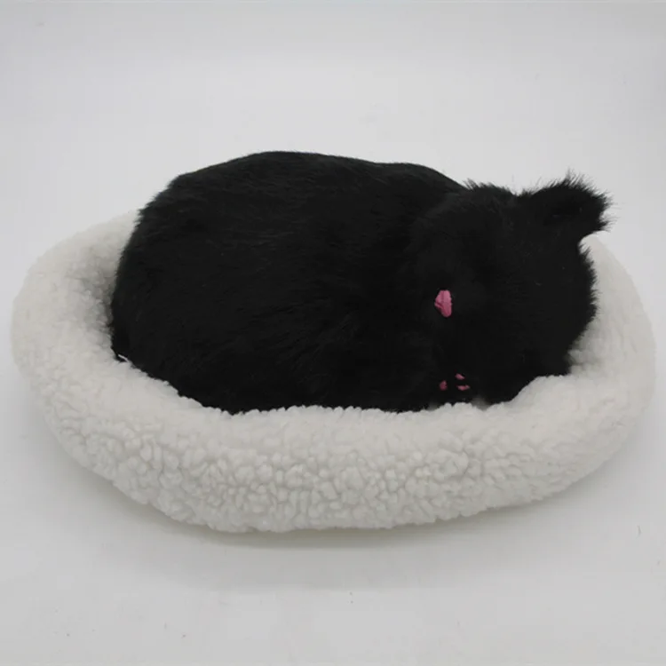 Новая модель дышащей кошки из полиэтилена и меха Спящая кошка кукла украшение