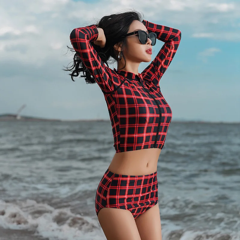 Long Sleeve Swimwear Women Bathing Suit Womens Rashguard Swim Wear Diving Surf Rash Guard Plus Size Swimsuit Suis Beach Sport | Спорт и