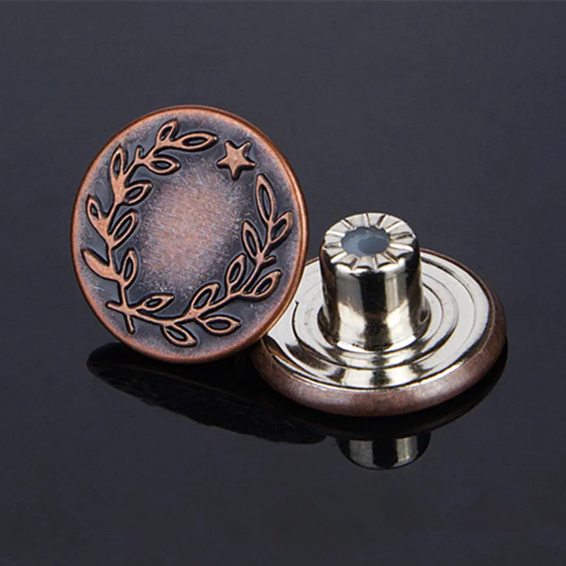 Free Shipping 50pcs/lot High Quanlity 17mm Metal Jeans Button Sewing Clothes Buttons European Style Decorative DIY Making | Дом и сад