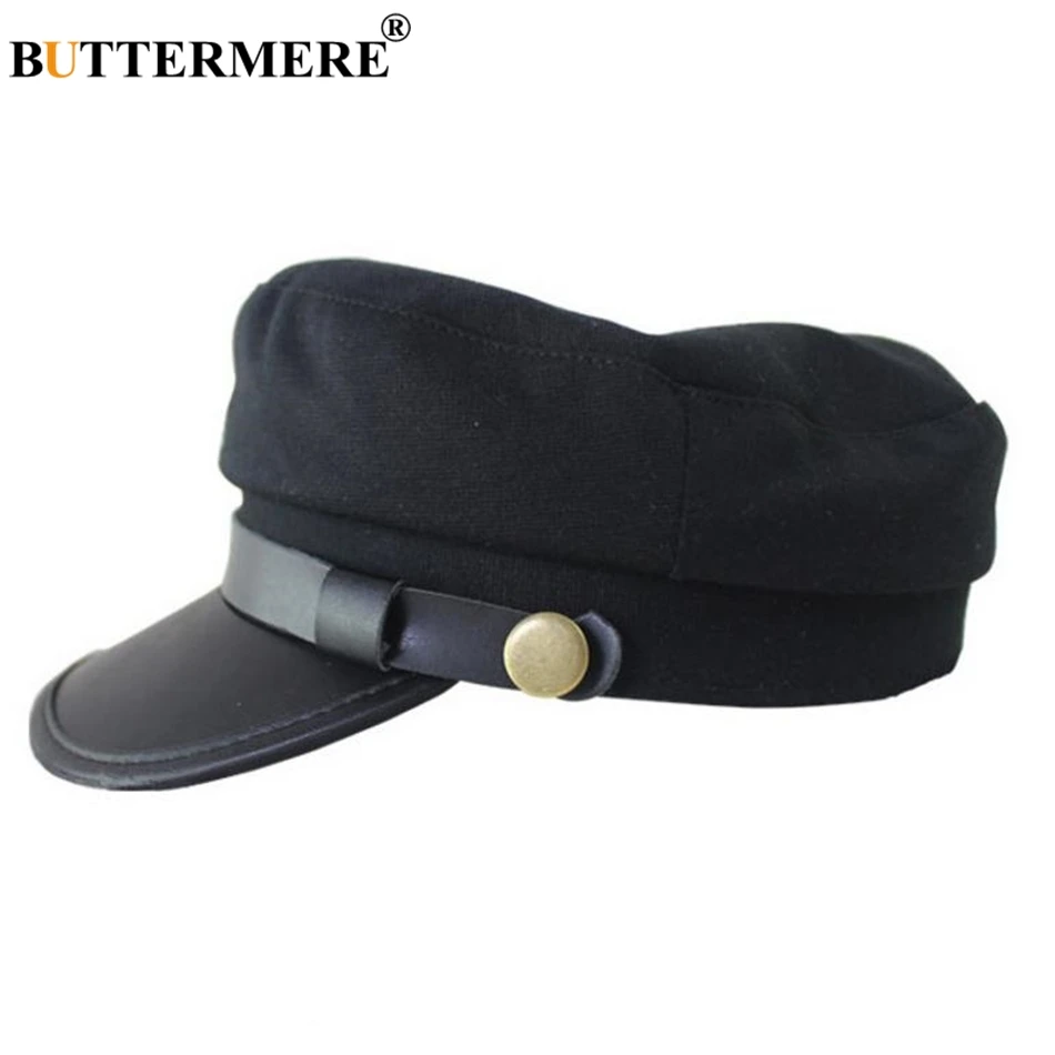 Cotton black BUTTERMERE хлопковая военная шапка женская армейская зеленая Кепка в британском стиле Повседневная винтажная весенне-летняя мужская кепка в армейском стиле - Цвет: Cotton black