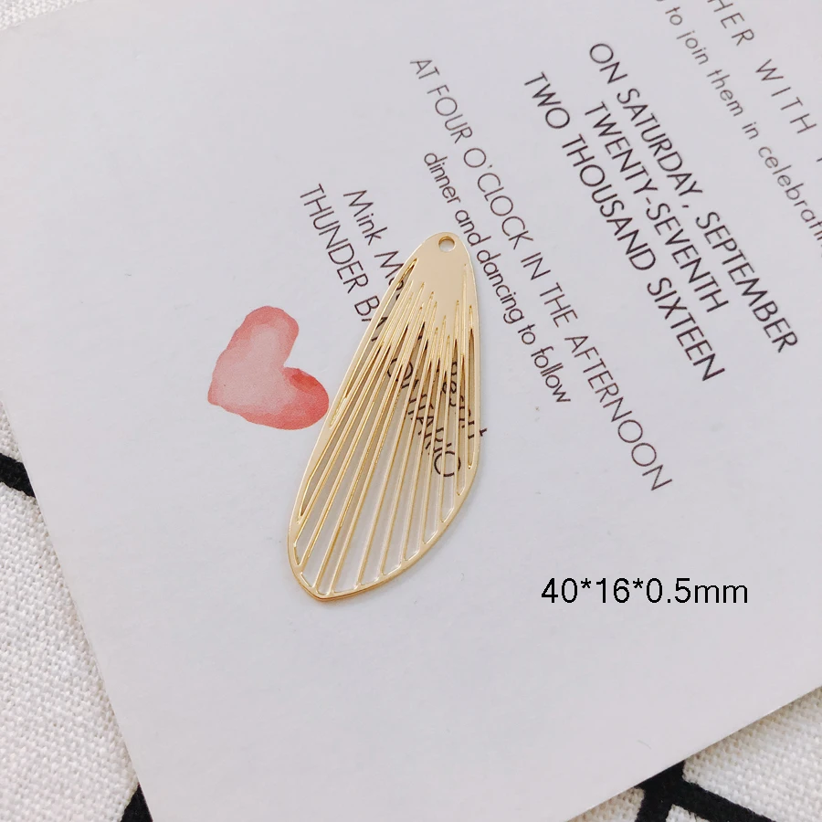 1 0,5 мм Толстая Медь покрытая 18K золото цвет материал Diy серьги ювелирные закладки ручной работы Листья 4 шт - Цвет: 1