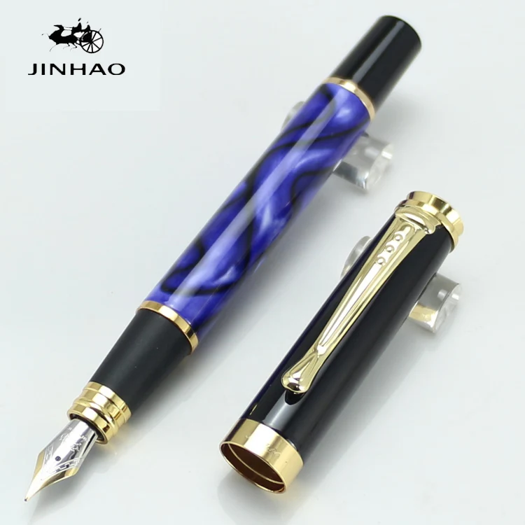 Ручка перьевая JINHAO 500 с мраморным и золотым наконечником среднего размера