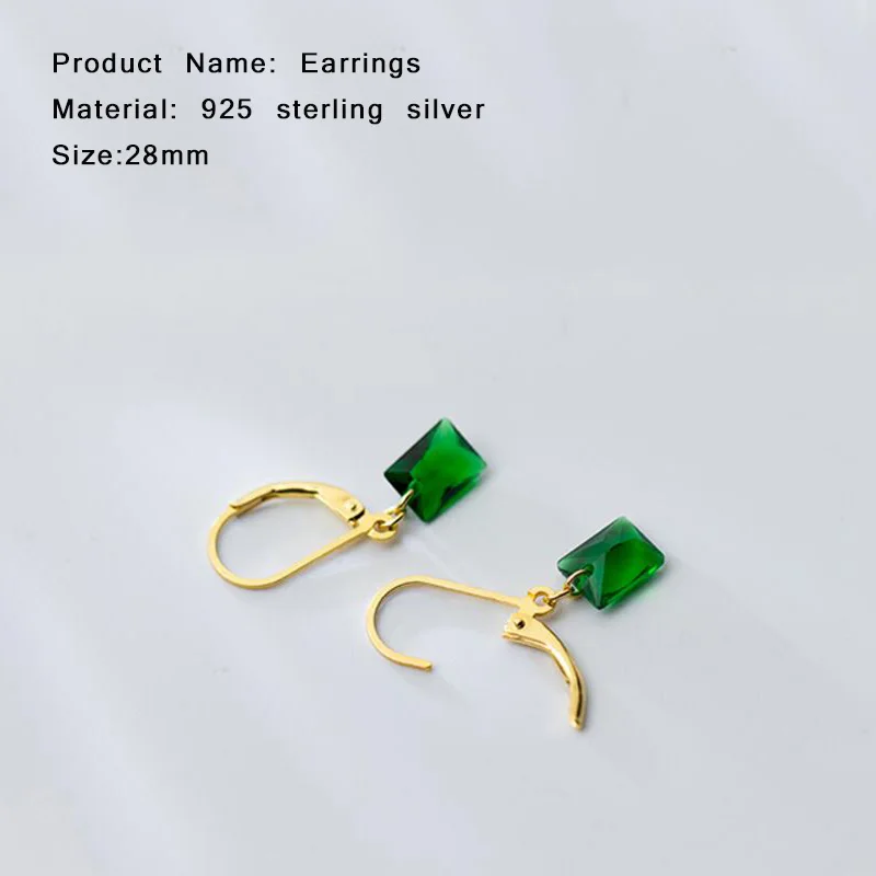 Натуральный камень квадратный Зеленый Кристалл капля цвета золота серьги