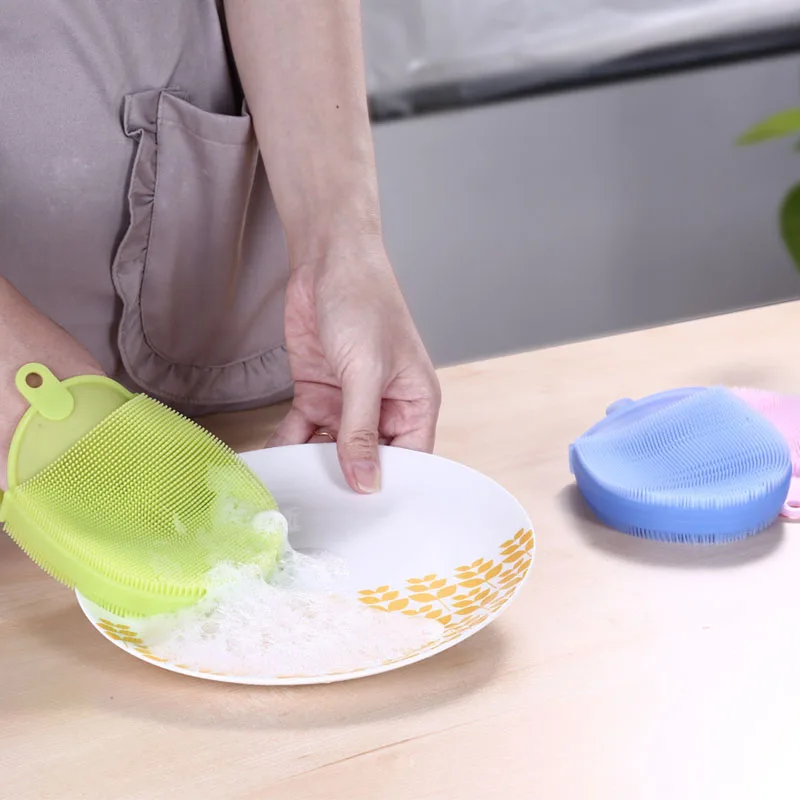 Силиконовая щетка для мытья посуды повторяющаяся подметания кухонный горшок