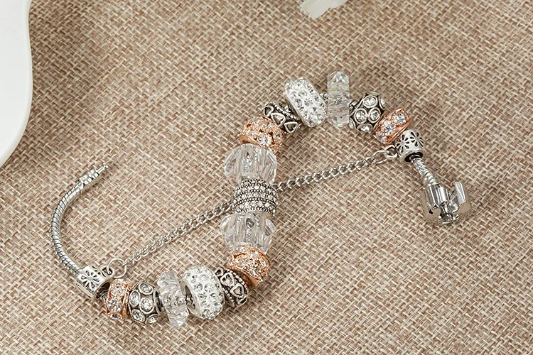 018 Лидер продаж Серебряное сердце для влюбленных очарование Пандоры браслет Для