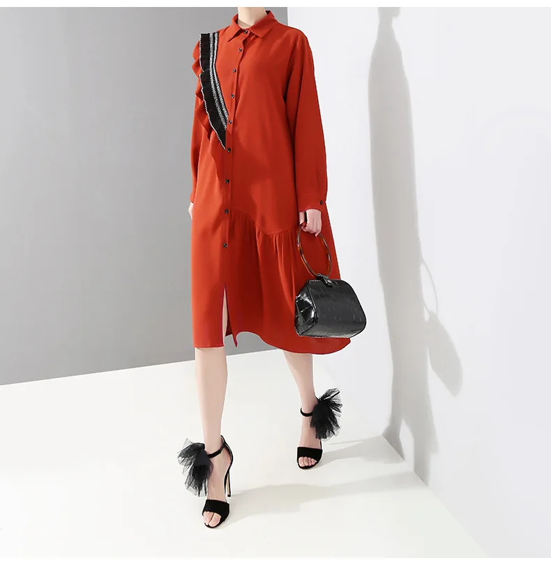 Женское платье с круглым вырезом длинная рубашка длинным рукавом украинский