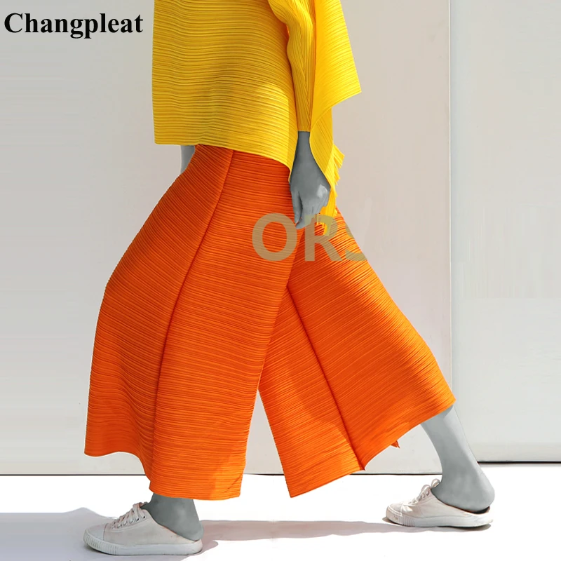 Женские широкие брюки Changpleat Плиссированные Свободные однотонные miяка с