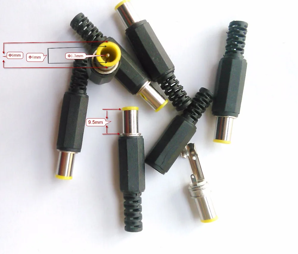 250 шт. x Штекерный разъем питания постоянного тока адаптер 9 5x6x4 мм ведьма штыри 1 3 |