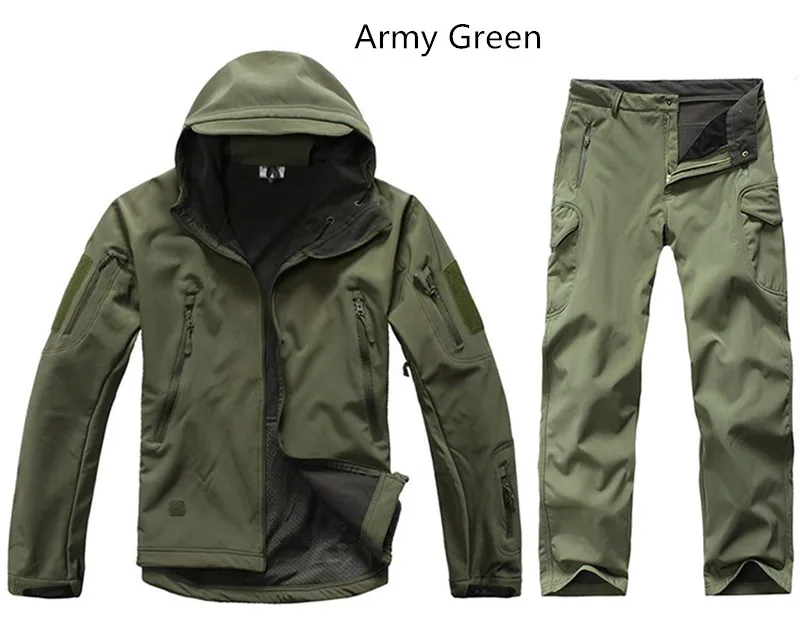 Army agreen WOLFONROAD Мужчины Зимняя Куртка Армия Камуфляж Пальто Военные Тактические Куртки Пальто Открытый Водонепроницаемый Ветрозащитный Охота Одежда спортивный костюм спортивный костюм спортивный костюм мужской ветровка - Цвет: Army agreen