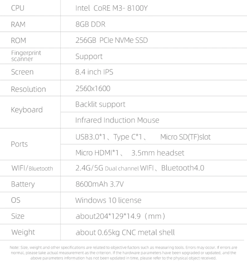 8," ips экран один Mix3 карманный ноутбук Intel Core M3-8100Y двухъядерный ноутбук для йоги Windows 10 8 Гб DDR3 256 ГБ PCI-E SSD wifi ноутбук