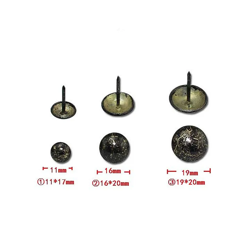 

50pcs Vintage Pushpin Doornail Hardware Antique Bronze Decor Upholstery Nail Jewelry Gift Box Sofa Decorative Tacks Stud Pattern