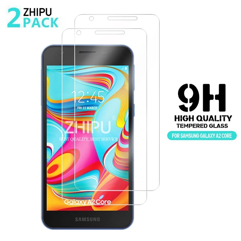 2 предмета закаленное Стекло для samsung Galaxy A2 Core Экран защитная пленка 9 H | Мобильные