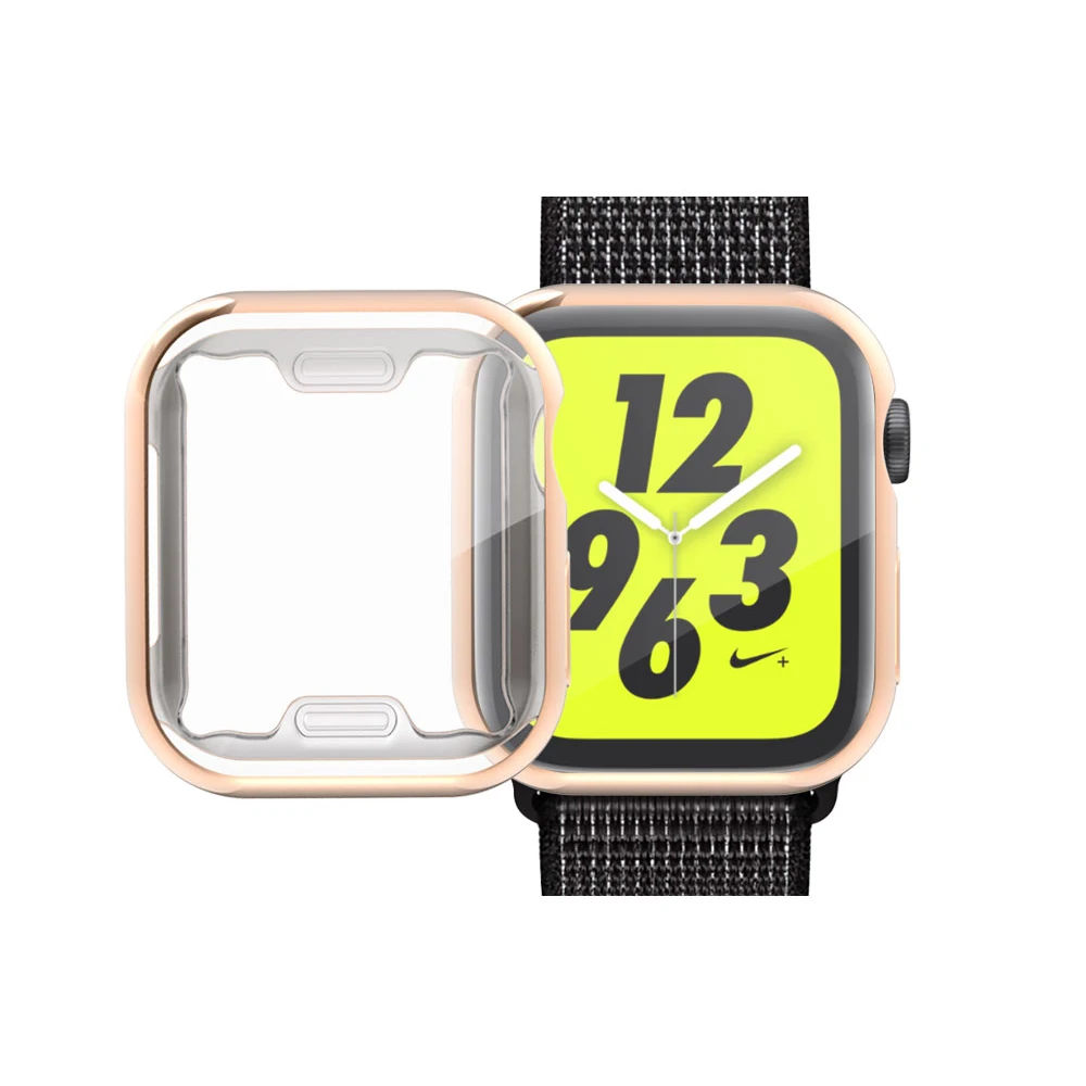 Защитная крышка для Apple watch, чехол 44 мм, 40 мм, Iwatch series 4, силиконовая Мягкая универсальная оболочка, ультратонкая рамка, аксессуары для часов