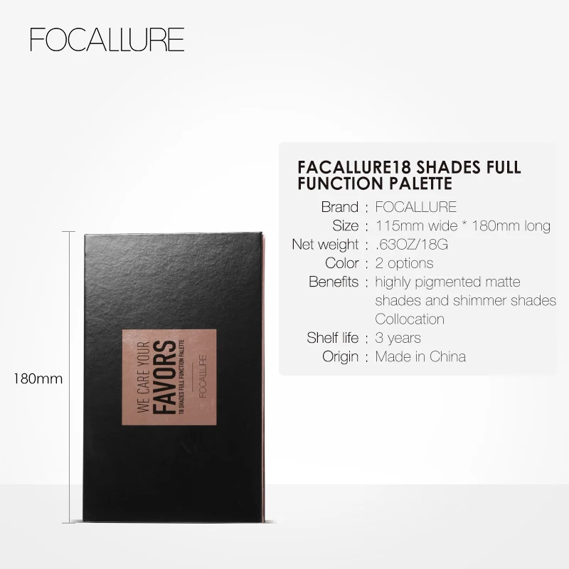 FOCALLURE 18 видов цветов Палитра мерцающие матовые пигментные тени для век Косметика