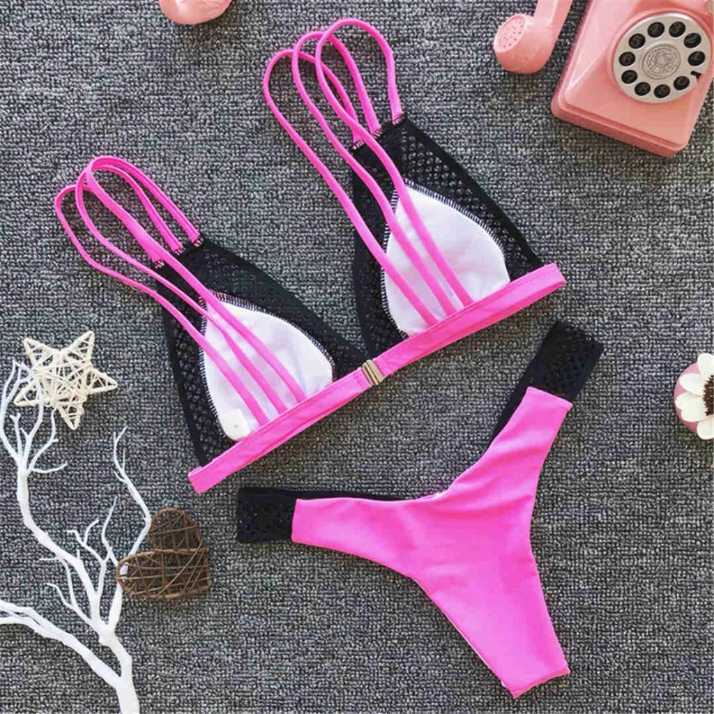 Womail Монокини женский купальник бикини taille hautePush Up Pad Одежда для купания пляжная