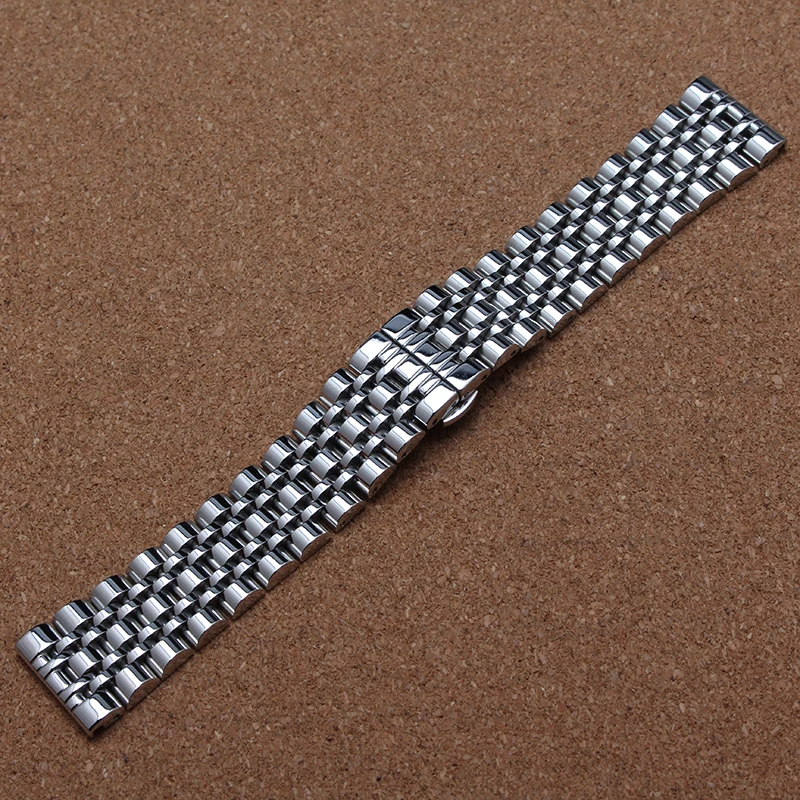 

Solid Stainless Steel Watch Band Bracelets 16mm 18mm 20mm 22mm 24mm 26mm Silver Polished Metal Watchbands Strap fast delivery