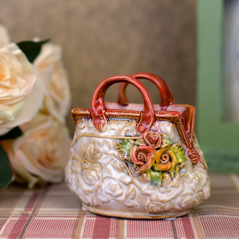 Керамическая Сумочка дизайнерская Цветочная вставка искусство для домашнего