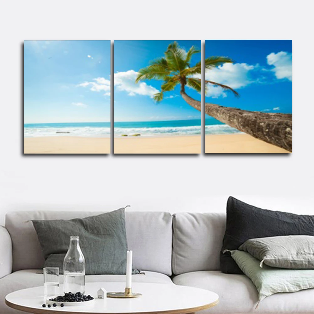 

Laeacco Nordic Tropical Palm Tree Posters and Prints Abstract Paint On Canvas Painting Living Room Home Decor Wall Art