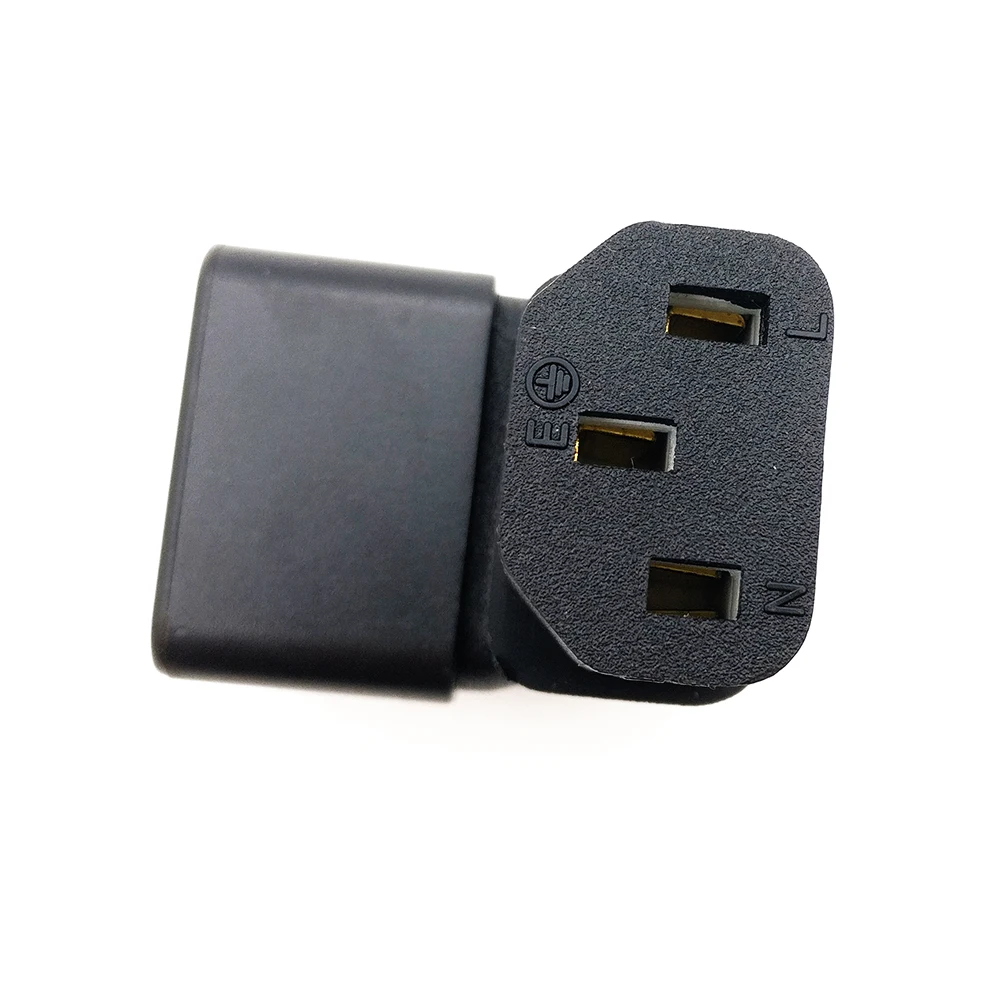 IEC 320 C14 мужчина к C13 женские 3-контактный вверх под углом AC Мощность Подключите конвертер адаптер