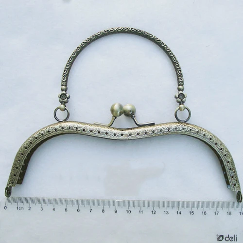 19 см винтажная бронзовая Темно Черная резная Женская Рамка для кошелька сделай