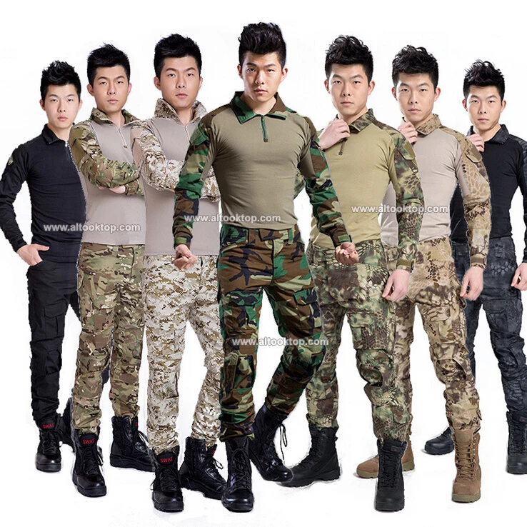 Военная форма Мультикам camo combat Рубашка + тактический брюки для девочек Пейнтбол