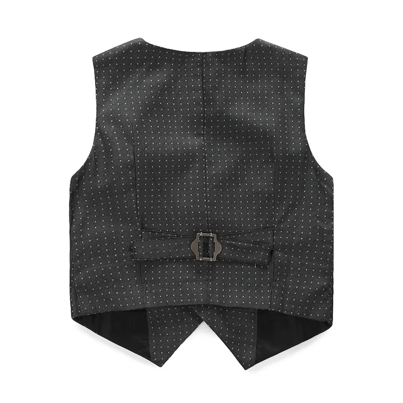 free shipping wholesale newest gentleman fashion white paoka dot Vest red brooch shirt trousers 3pc Set boys clothing sets |