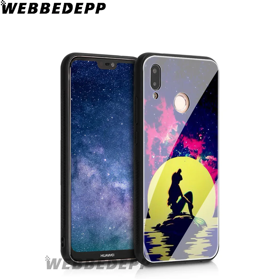 Чехол из закаленного стекла WEBBEDEPP Ariel Little Mermaid для Huawei Mate 20 P20 P10 P Smart 2019 2018 &amp Honor 10 9 8X