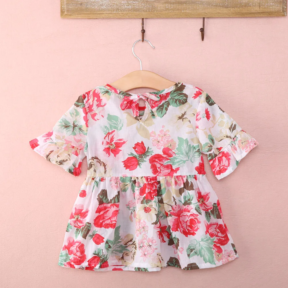 Детская летняя блузка с оборками для девочек винтажные вечерние хлопковые топы