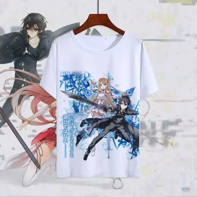 4 Обувь для вечеринки в Стиле косплей Sword Art Online футболка Юки Асуна футболки Для мужчин Для женщин топы с короткими рукавами SAO Kirito Kirigaya Kazuto забавные летние футболки - Цвет: 4
