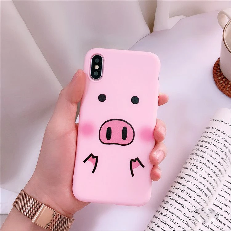 Для iPhone Xs 11 Pro Max Xs 7 8 Plus, для samsung S10, S8, S9, Note 8, 9, 10, A50, чехол из термополиуретана с изображением свиньи, носа, мягкий чехол с ремешком для телефона, веревочный чехол