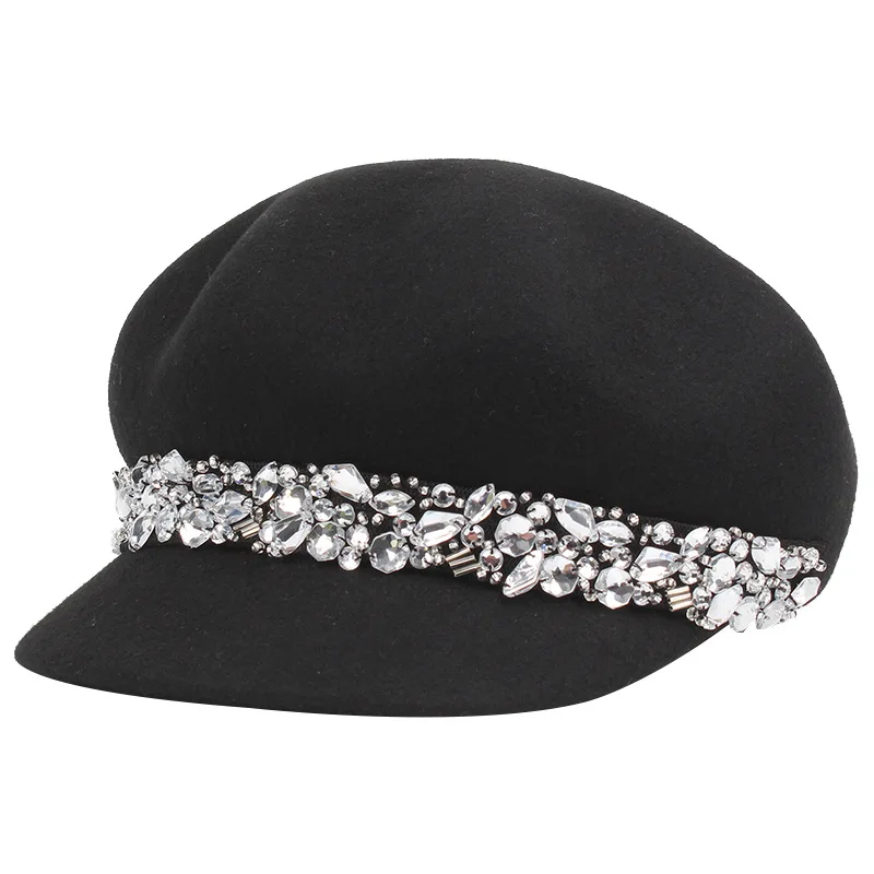 Осень-зима 2018 женский берет женская шапка Зимняя шерстяная газетчика художника |