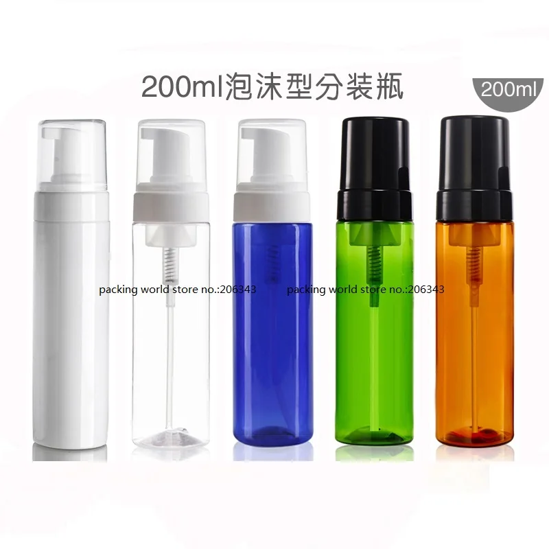 

200ML transparent/white/blue foaming PET bottle with foaming pump used for foaming dispenser or soap dispenser cleaner bottle