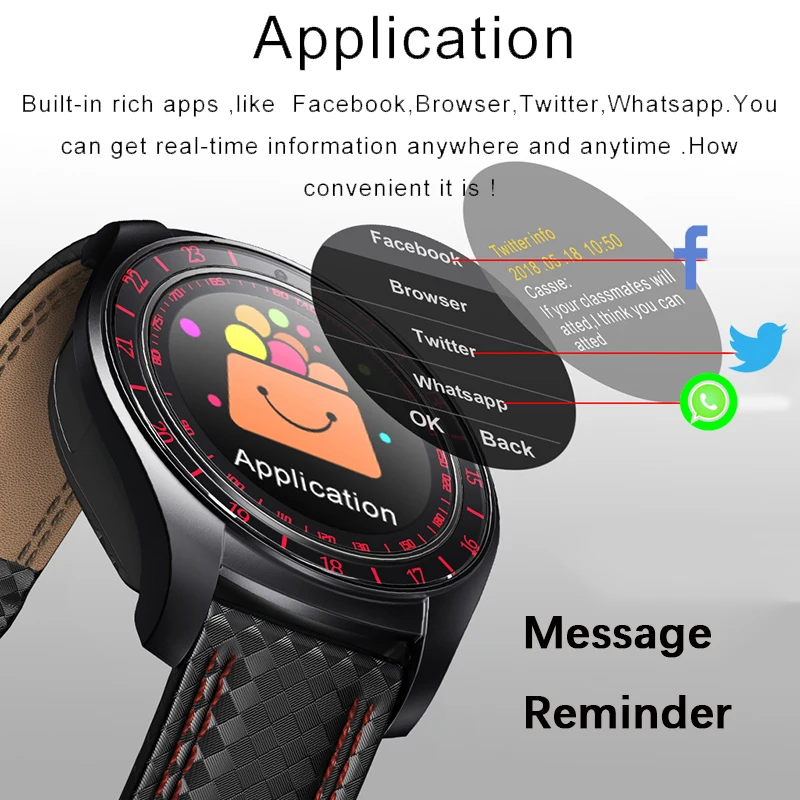Мужские умные часы с камерой монитор сердечного ритма Bluetooth Smartwatch поддержка сим