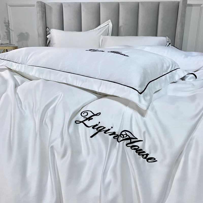 4 шт атласный пододеяльник Ультра мягкий набор дышащий с застежкой молнией легко