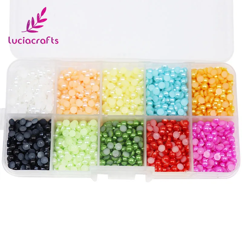 4mm 4000 pcs Lucia crafts 1 кор./лот смешанные Цвет полукруглые разноцветные плоские с одной стороны перламутровые Стразы с плоской задней поверхностью для скрапбукинга "сделай сам" ручной работы ногтей одежды обувной магазин украшения F1104 - Цвет: 4mm 4000 pcs