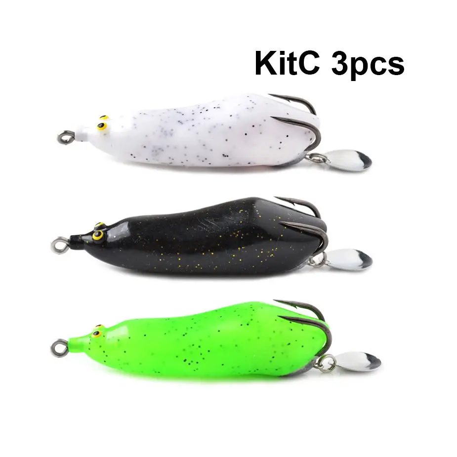 KitC 3PCS 85mm 18g TOMA 3 шт./лот, мягкая пластиковая приманка-лягушка, 85 мм, 18 г, Мягкая приманка-лягушка, свинцовая приманка с лезвием, Pesca - Цвет: KitC 3PCS 85mm 18g