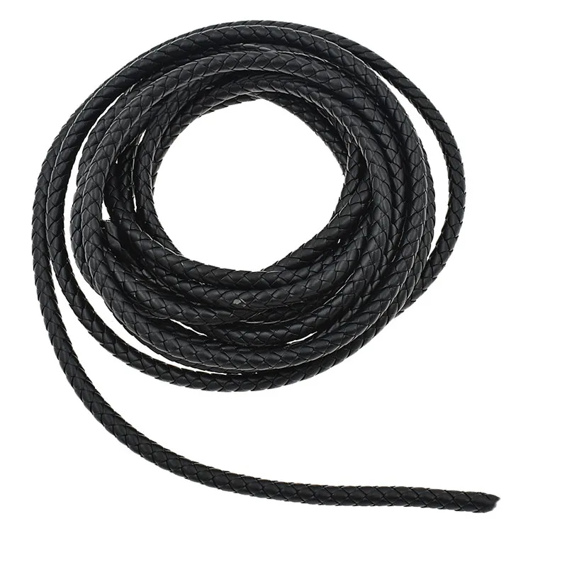 8mm black She Love, 5 м/лот, черный, коричневый цвет, плоский скрученный шнур из искусственной кожи, ручной работы, веревочный шнур для рукоделия, изготовления ювелирных изделий - Цвет: 8mm black