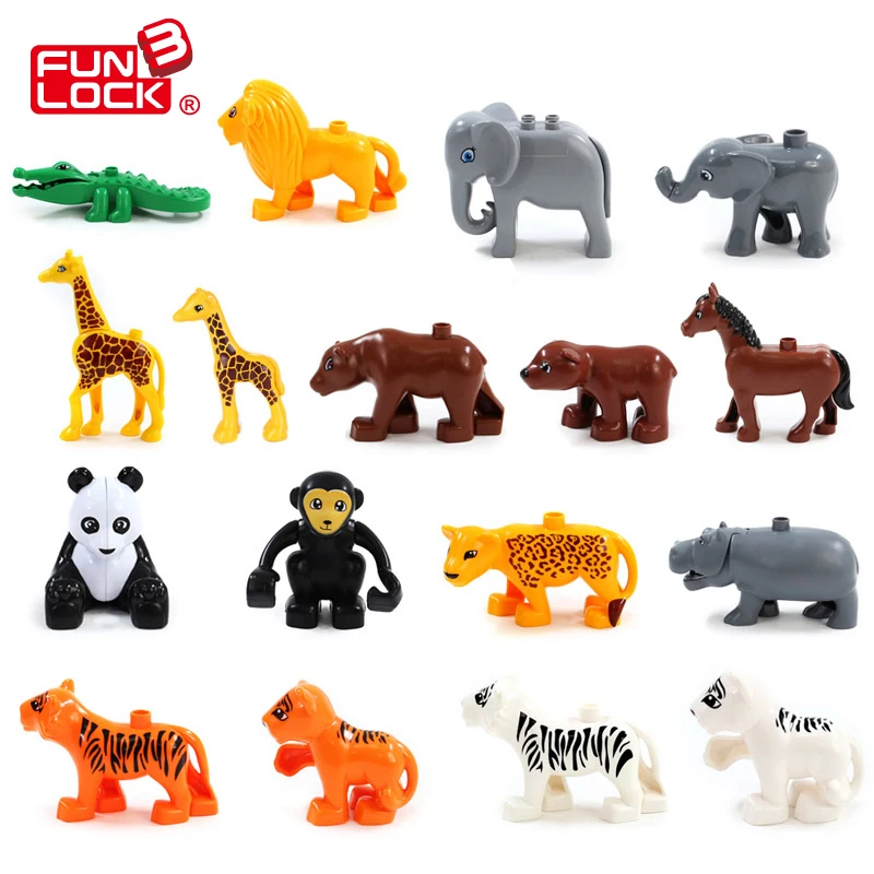 Набор игрушек в виде тигра медведя жирафа слона Duplo | Игрушки и хобби
