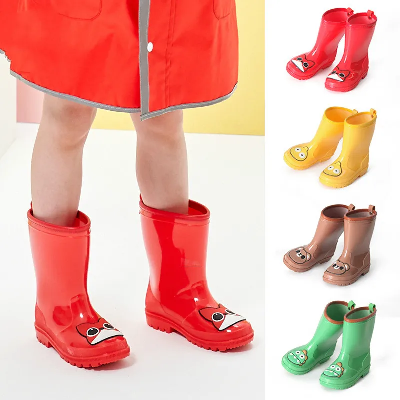 Новый дизайн Детские резиновые сапоги с рисунками из мультфильмов для маленьких