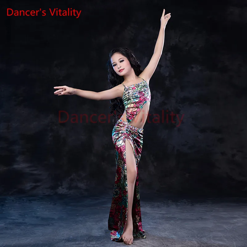 Детский костюм для танца живота с открытой юбкой|belly dance costume set|kids belly costumesbelly costumes |
