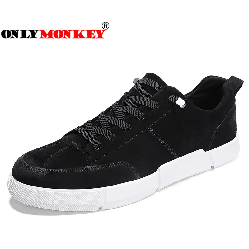 ONLYMONKEY/мужские кроссовки из мягкой кожи эластичные удобные уличные на шнуровке