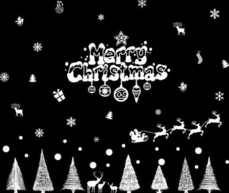 

New DIY ChristmasTree Elk Stickers Decoration Supplies For Showcase Window Wallpaper Home Wall Decor Removable Wall Sticker