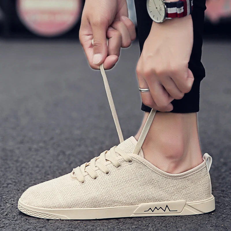Men's shoes spring and autumn breathable linen men's wild tide canvas men casual | Обувь