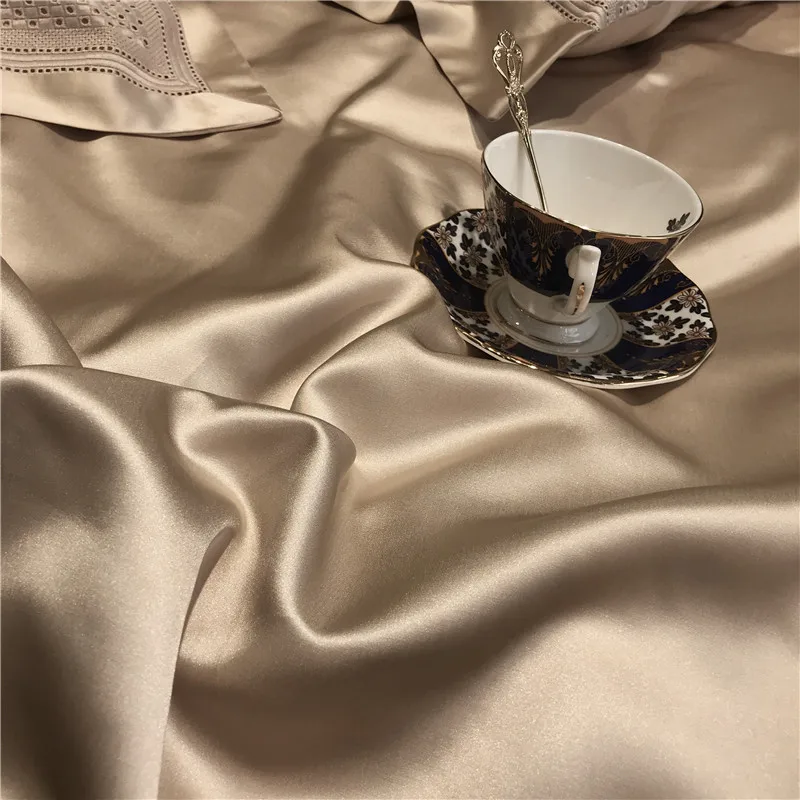 

Solid color Silk Cotton Luxury Bedding set 4Pcs King Queen size bed sheet set Duvet cover pillowcase parure de lit ropa de cama