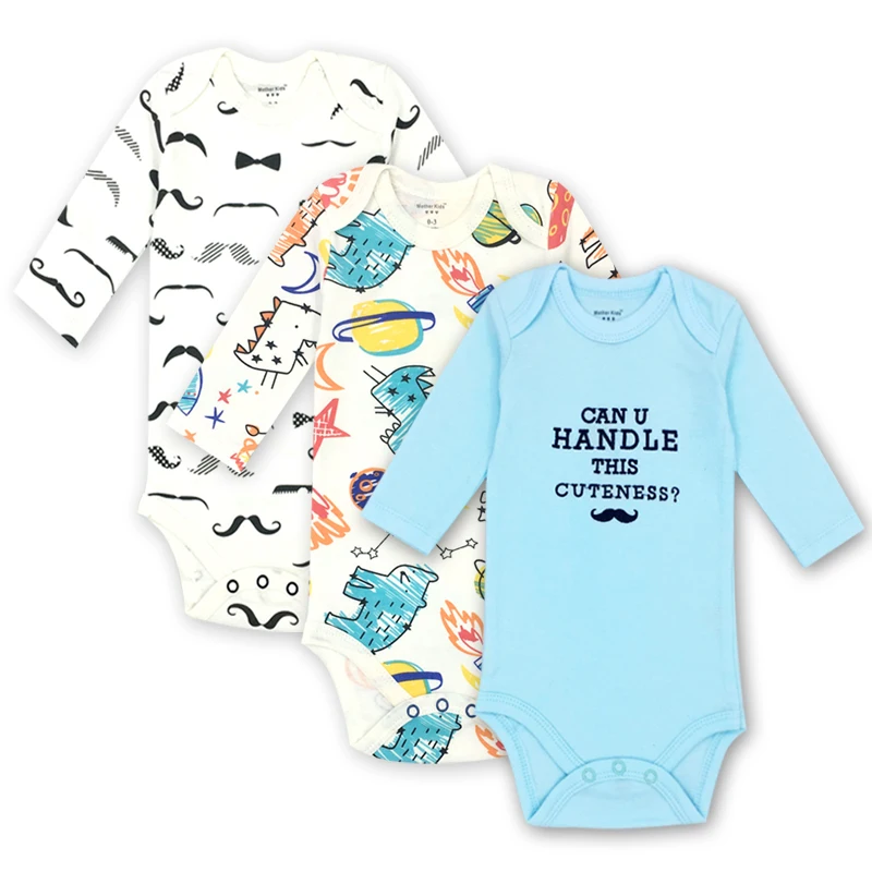 3 шт./лот Боди для малышей Одежда новорожденных мальчиков и девочек 100% хлопок с