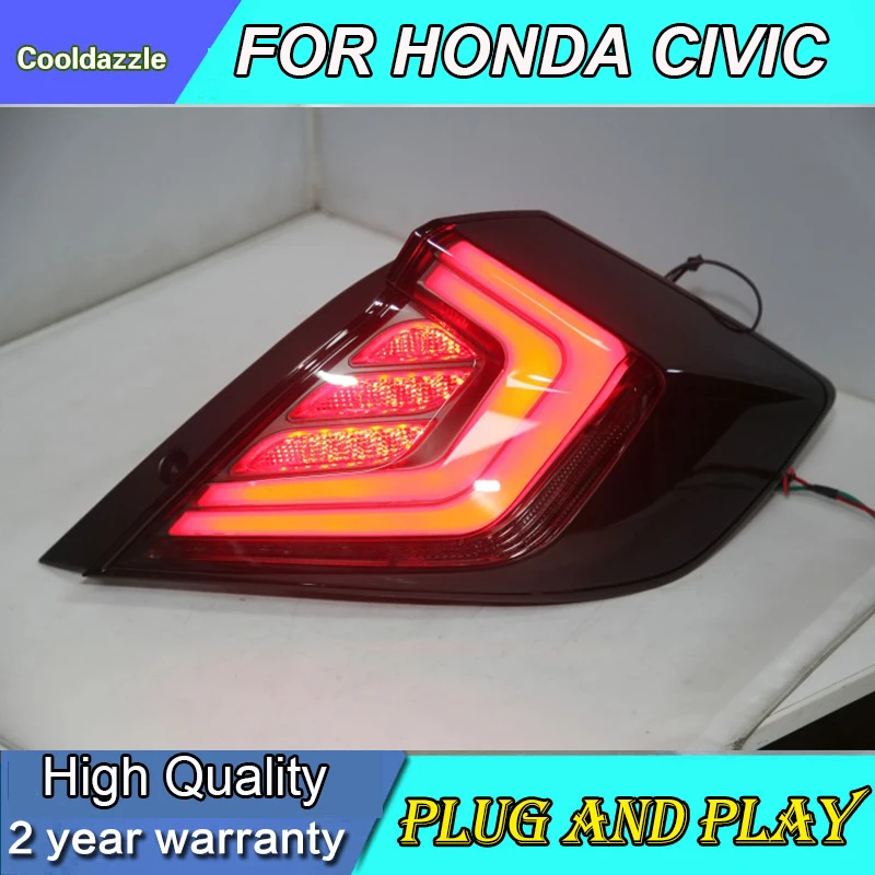 Светодиодный задний светильник для HONDA Civic, 2012, 2013 лет, дымчатый черный Задний светильник s, задний фонарь с обратной парковкой, поворотным сигналом для бега